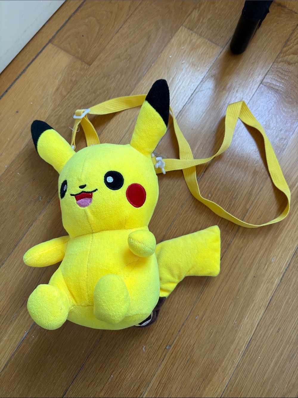 Yellow Plush Character Crossbody Bag with Adjustable Strap